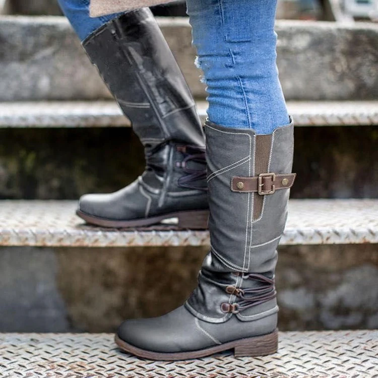 Damen Stiefel mit modischem Riemendesign und robustem Profil Heidi Mode - Image 3