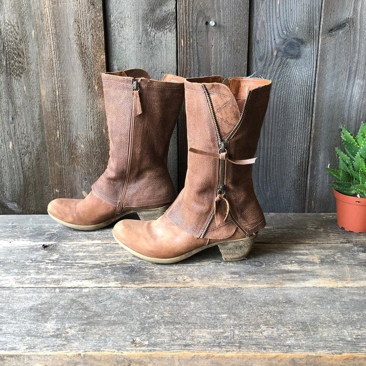 Damen Stiefel mit modischen Reißverschluss-Details und komfortablem Blockabsatz Heidi Mode - Image 2