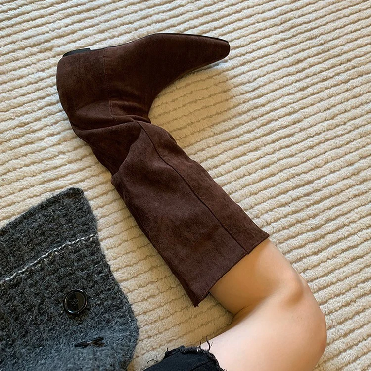 Damen Stiefel mit modischer Raffung und spitz zulaufender Zehenpartie Heidi Mode - Image 5