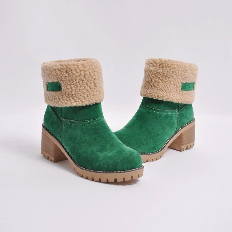 Damen Stiefel mit weichem Kunstfellkragen und robuster Sohle Heidi Mode - Image 4