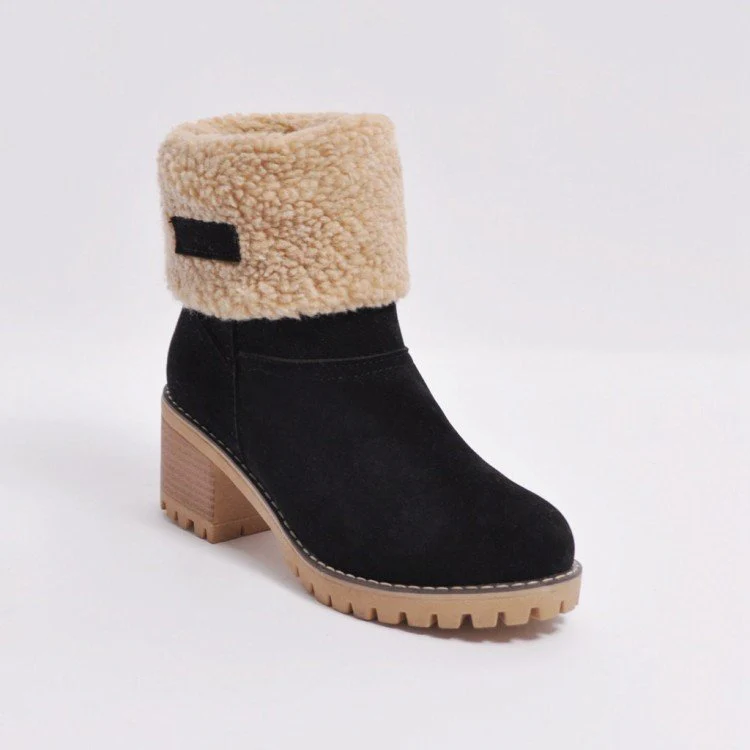 Damen Stiefel mit weichem Kunstfellkragen und robuster Sohle Heidi Mode - Image 5
