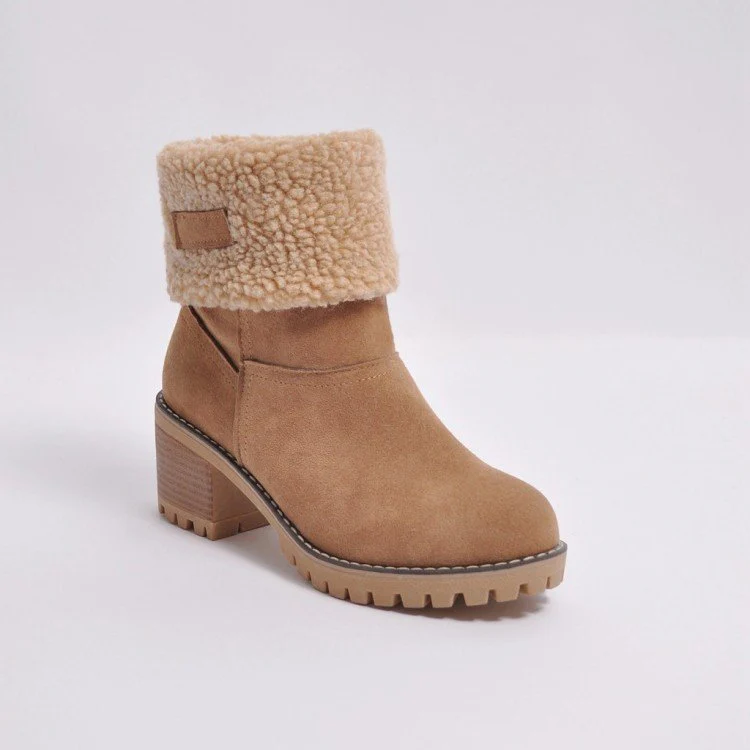 Damen Stiefel mit weichem Kunstfellkragen und robuster Sohle Heidi Mode - Image 6
