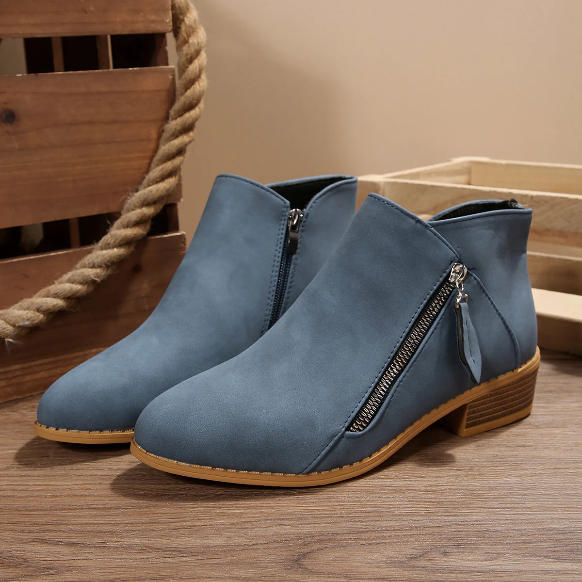 Damen Stiefeletten mit elegantem Reißverschluss und komfortablem Blockabsatz Heidi Mode - Image 7