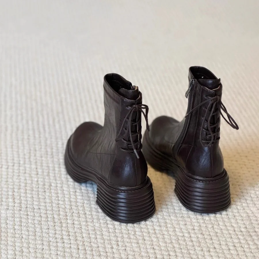 Damen Stiefeletten mit komfortablem Plateau und modischem Schnürdesign Heidi Mode - Image 2