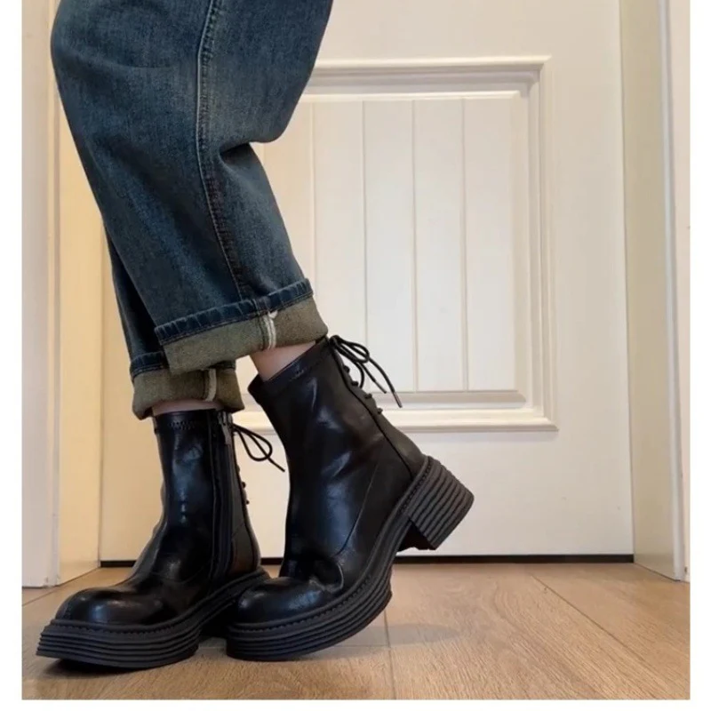 Damen Stiefeletten mit komfortablem Plateau und modischem Schnürdesign Heidi Mode - Image 7