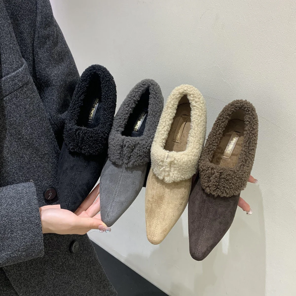 Damen Stiefeletten mit kuscheligem Kunstfellkragen und eleganter Form Heidi Mode