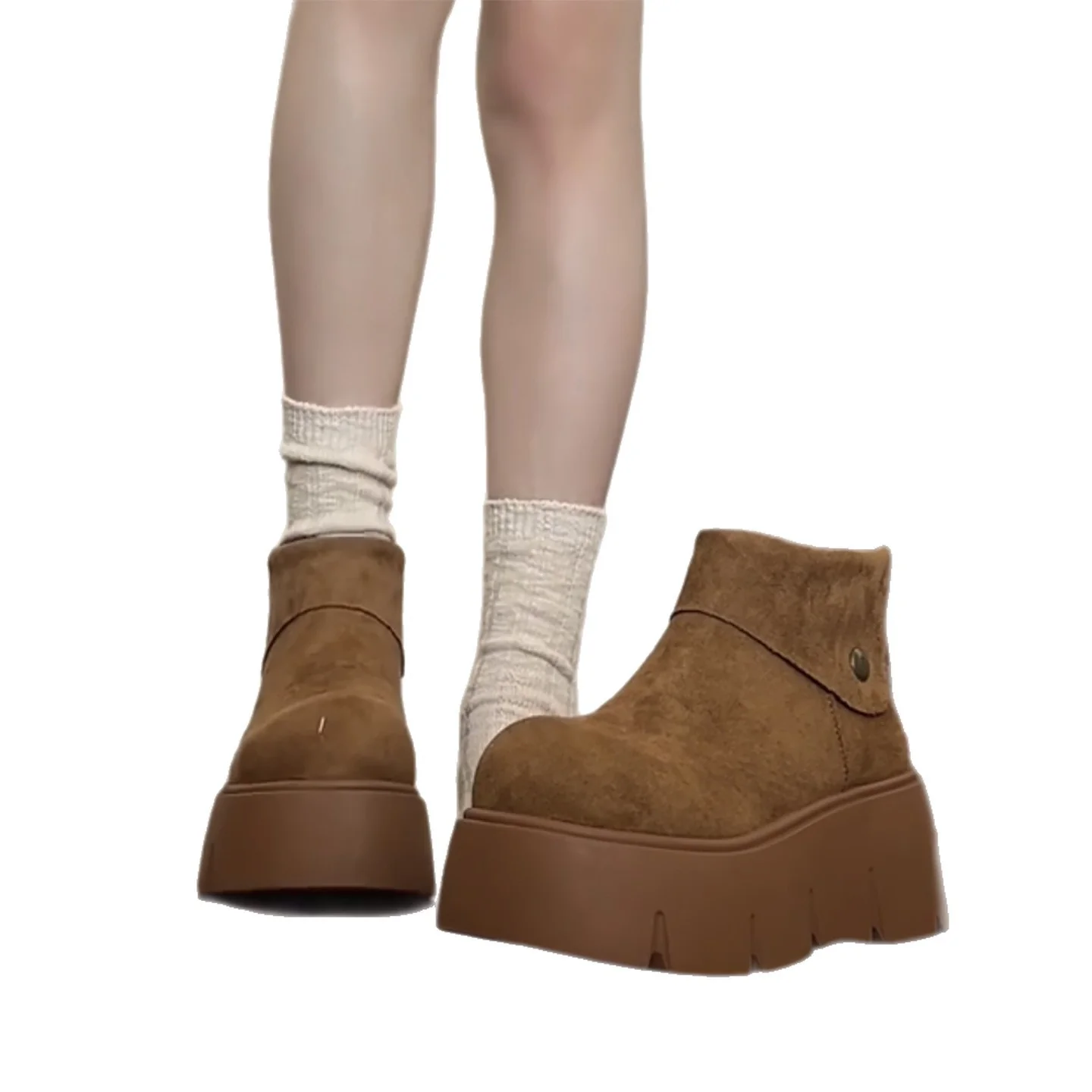 Damen Stiefeletten mit modischem Plateau und praktischen Druckknopf Heidi Mode - Image 5