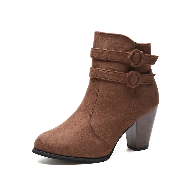 Damen Stiefeletten mit modischen Riemen und komfortablem Blockabsatz Heidi Mode - Image 8