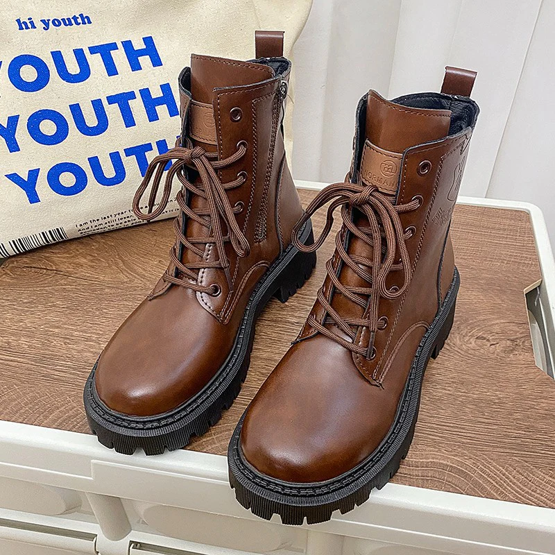 Damen Stiefeletten mit robustem Profil und modischem Leder-Heel Heidi Mode - Image 3