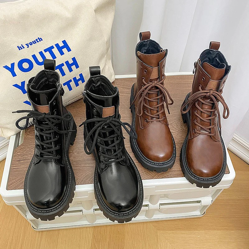 Damen Stiefeletten mit robustem Profil und modischem Leder-Heel Heidi Mode - Image 4