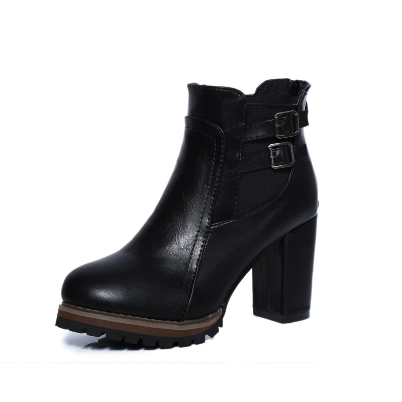 Damen Stiefeletten mit robustem Profil und modischen Schnallen Heidi Mode - Image 5
