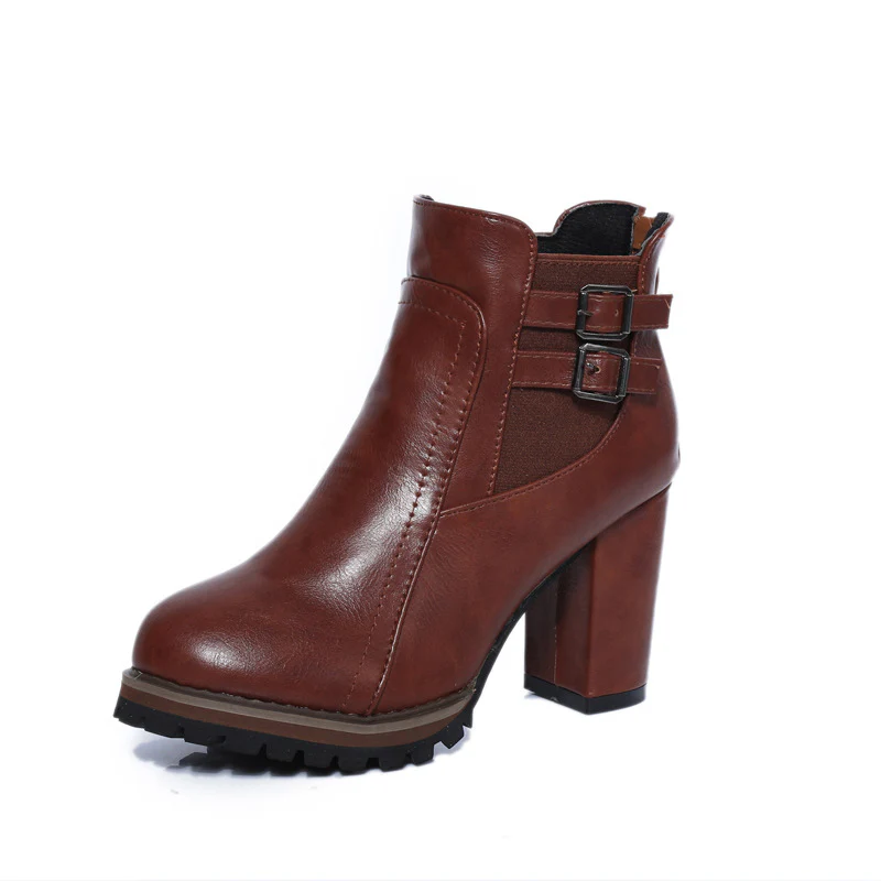 Damen Stiefeletten mit robustem Profil und modischen Schnallen Heidi Mode - Image 7