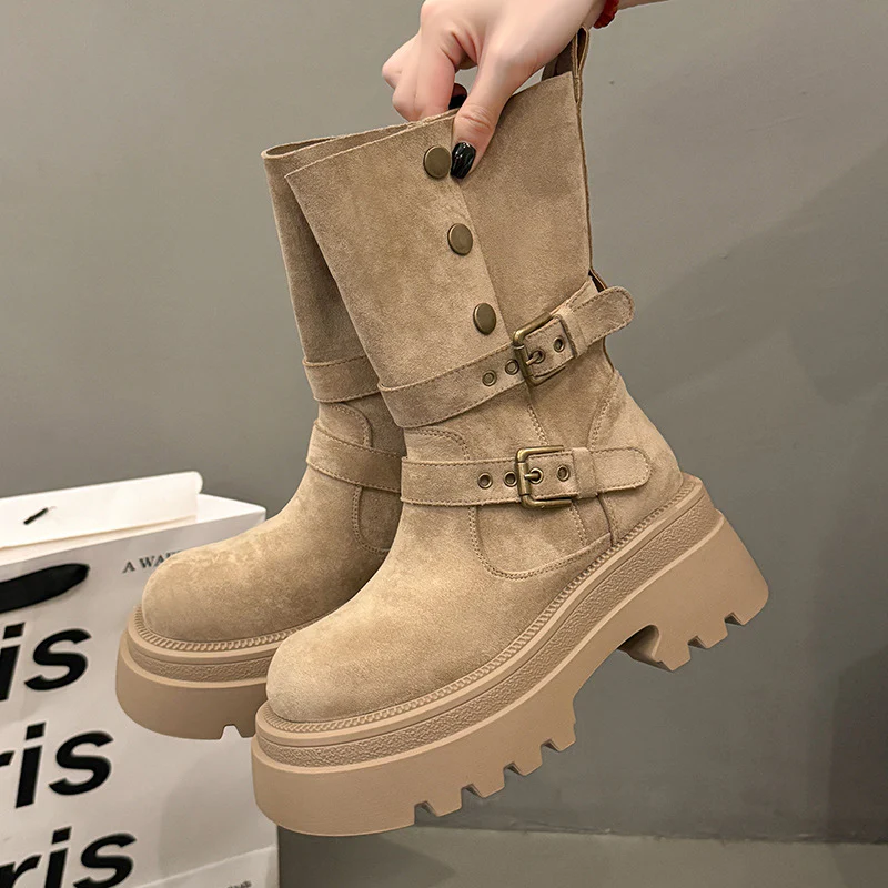 Damen Stiefeletten mit stylishen Schnallen und rutschfester Sohle Heidi Mode