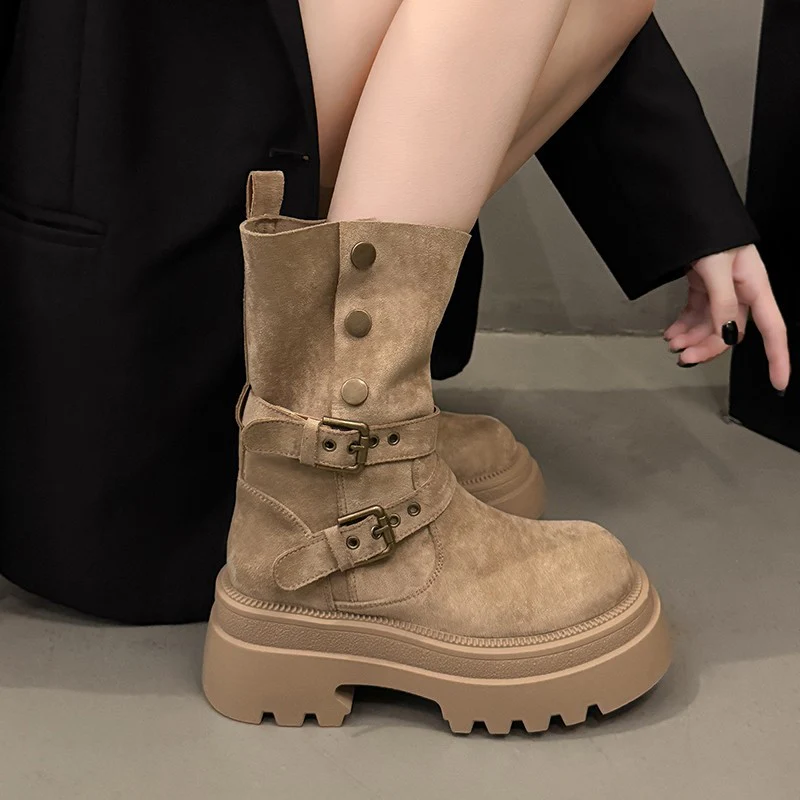 Damen Stiefeletten mit stylishen Schnallen und rutschfester Sohle Heidi Mode - Image 4