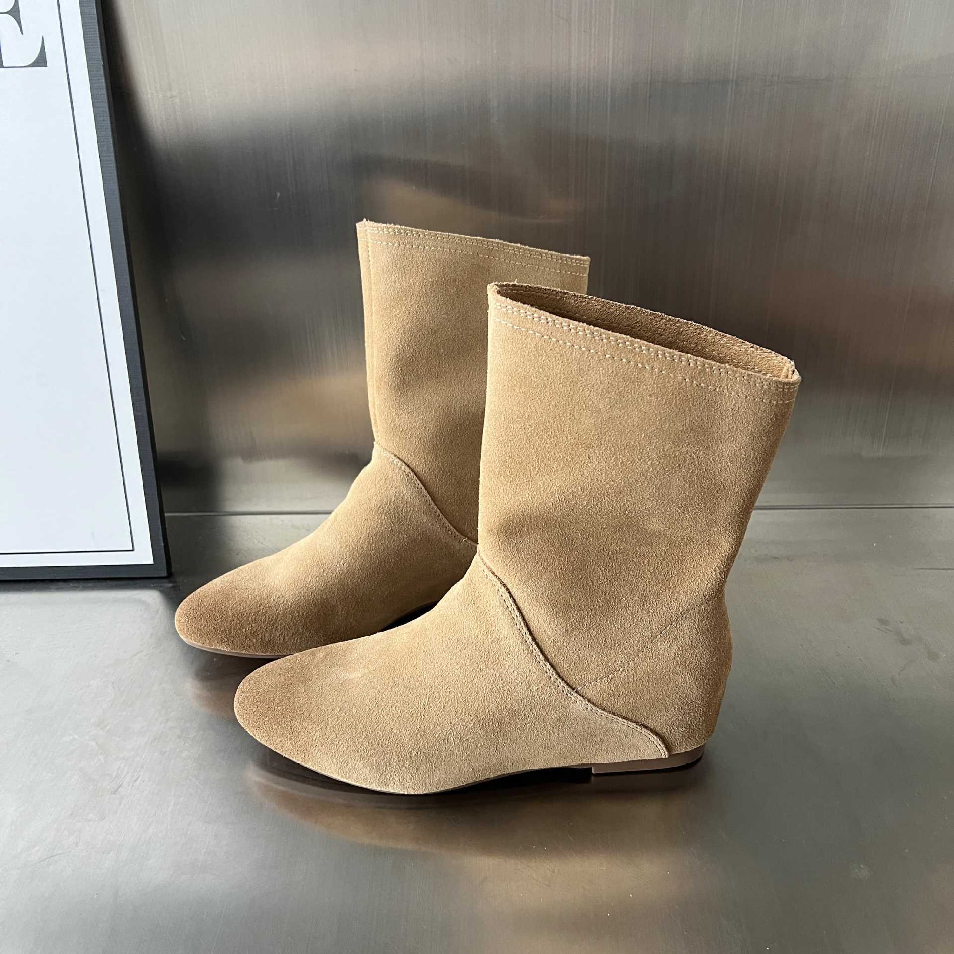 Damen stilvolle Ankle Boots aus hochwertigen Veloursleder Heidi Mode