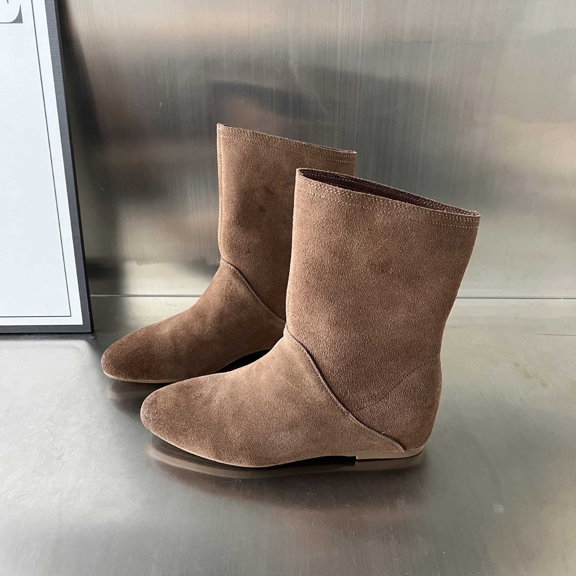 Damen stilvolle Ankle Boots aus hochwertigen Veloursleder Heidi Mode - Image 2