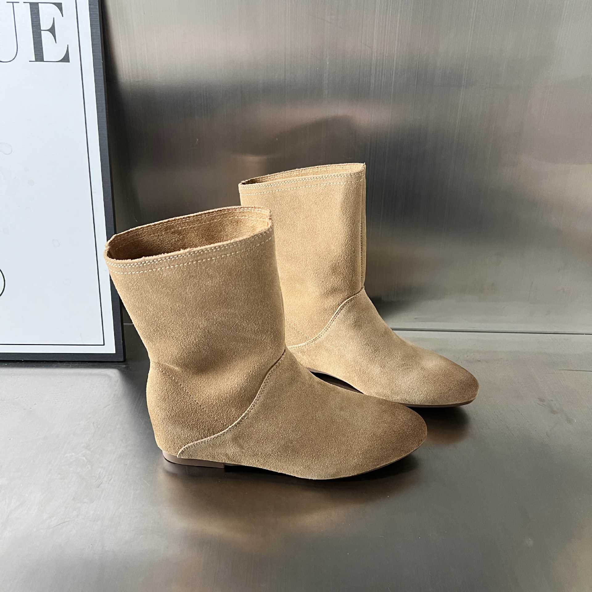 Damen stilvolle Ankle Boots aus hochwertigen Veloursleder Heidi Mode - Image 5