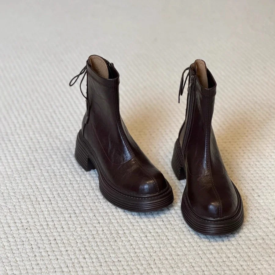 Damen stilvolle Ankle Boots mit praktischem Reißverschluss und robustem Blockabsatz Heidi Mode - Image 3