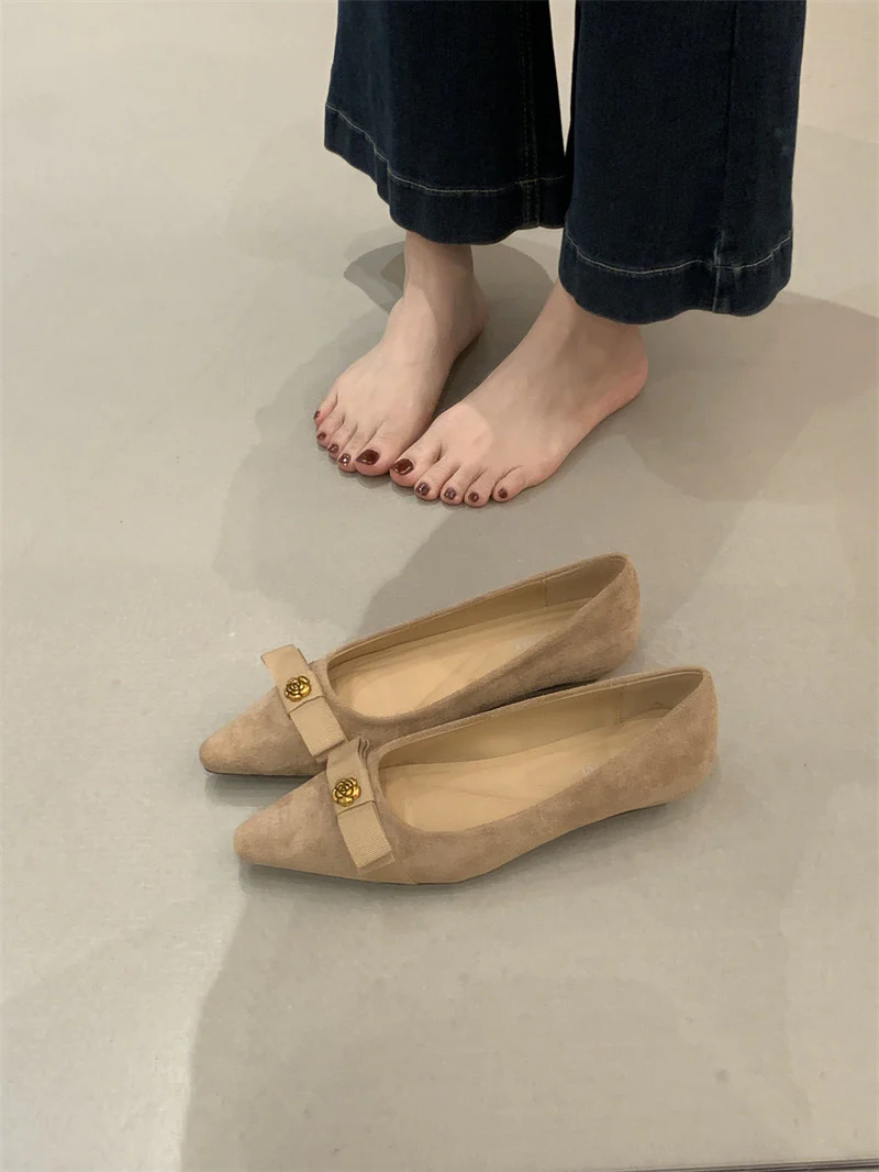 Damen stilvolle Ballerinas mit einzigartigem Schleifenakzent und hochwertiger Wildlederoberfläche Heidi Mode - Image 6