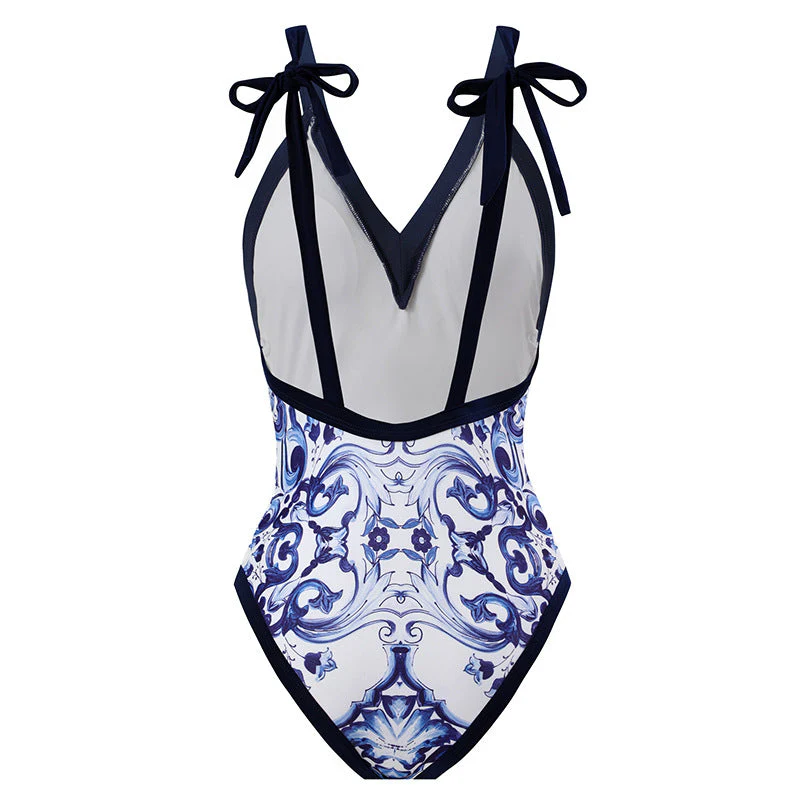 Damen Strandpareo mit Elegantem Floralen Design und Verstellbarem Bindegürtel Heidi-Mode - Image 4