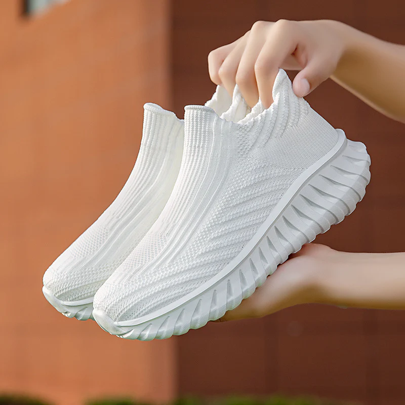 Damen Strick-Sneaker mit atmungsaktivem Obermaterial und rutschfester Sohle Heidi Mode - Image 12