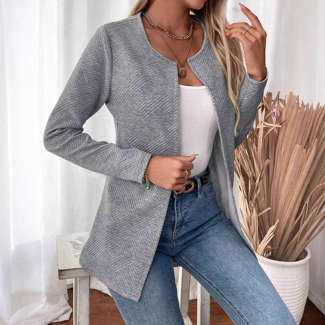 Damen Strickjacke mit Schlanker Passform – Minimalistischer & Eleganter Pendlerstil Heidi-Mode