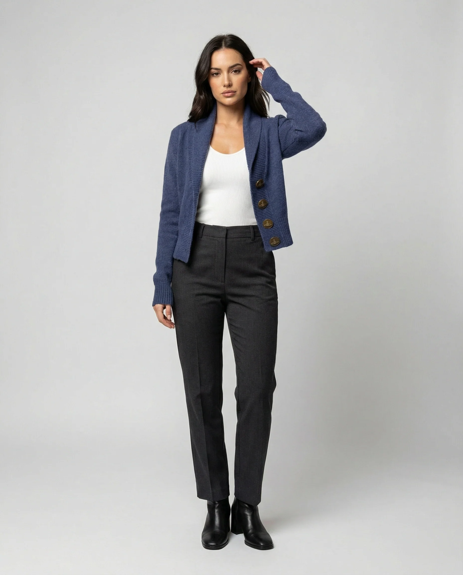 Damen Strickjacke Set Bestickter Cardigan mit Passendem Camisole Top - Image 3