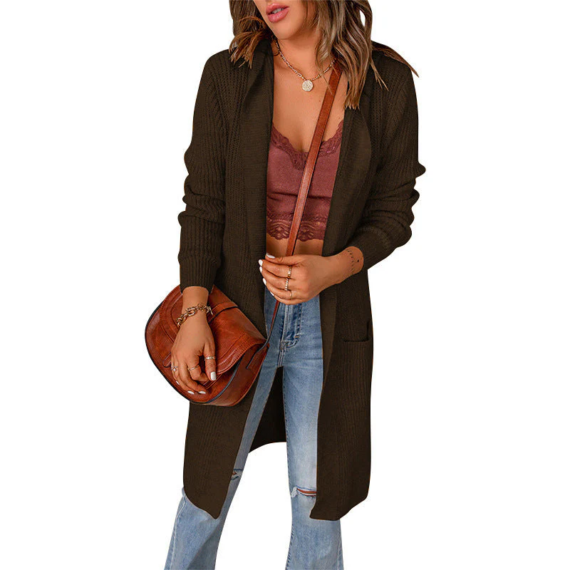 Damen Strickmantel mit Tiefem V-Ausschnitt und Großzügigen Taschen Heidi-Mode - Image 13