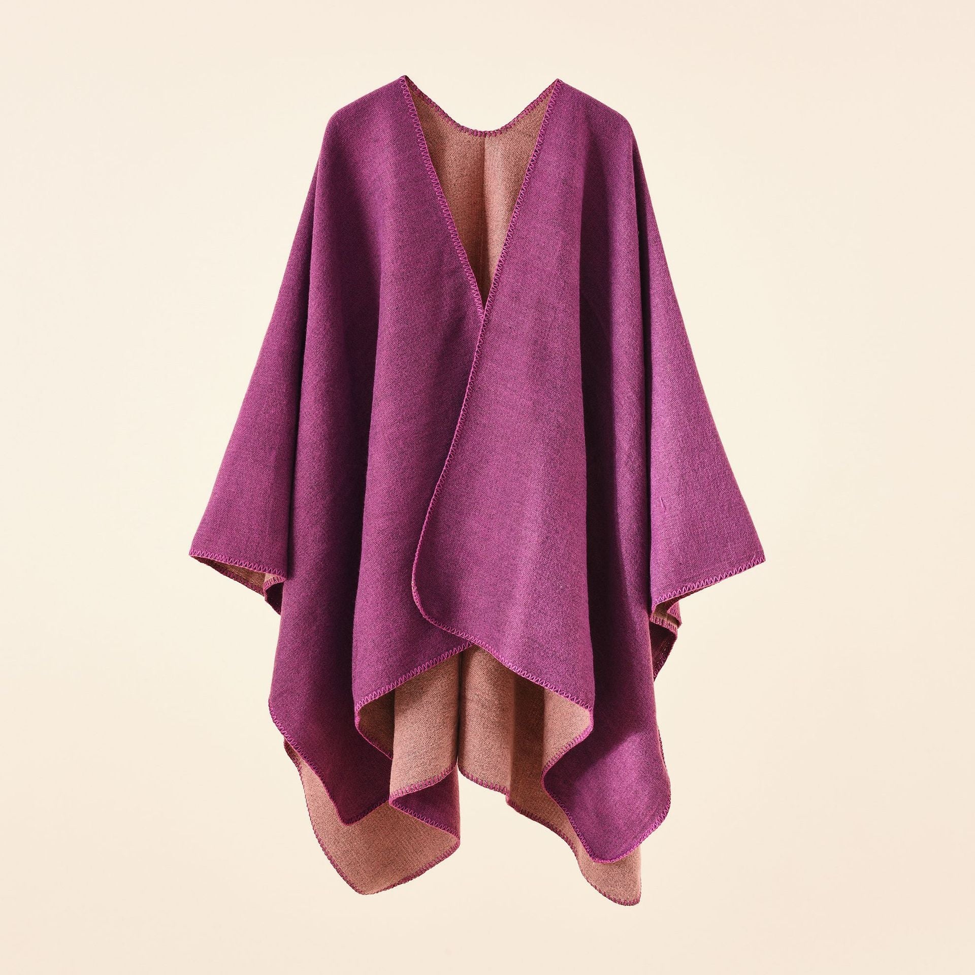 Damen Strickponcho mit Asymmetrischem Schnitt und Hoher Warmhaltefunktion Heidi-Mode - Image 7