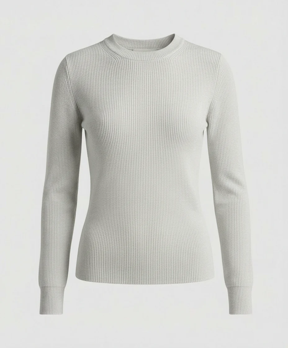 Damen Strickpullover Langarm Rundhals Casual Herbst Oberteil Einfarbig - Image 8