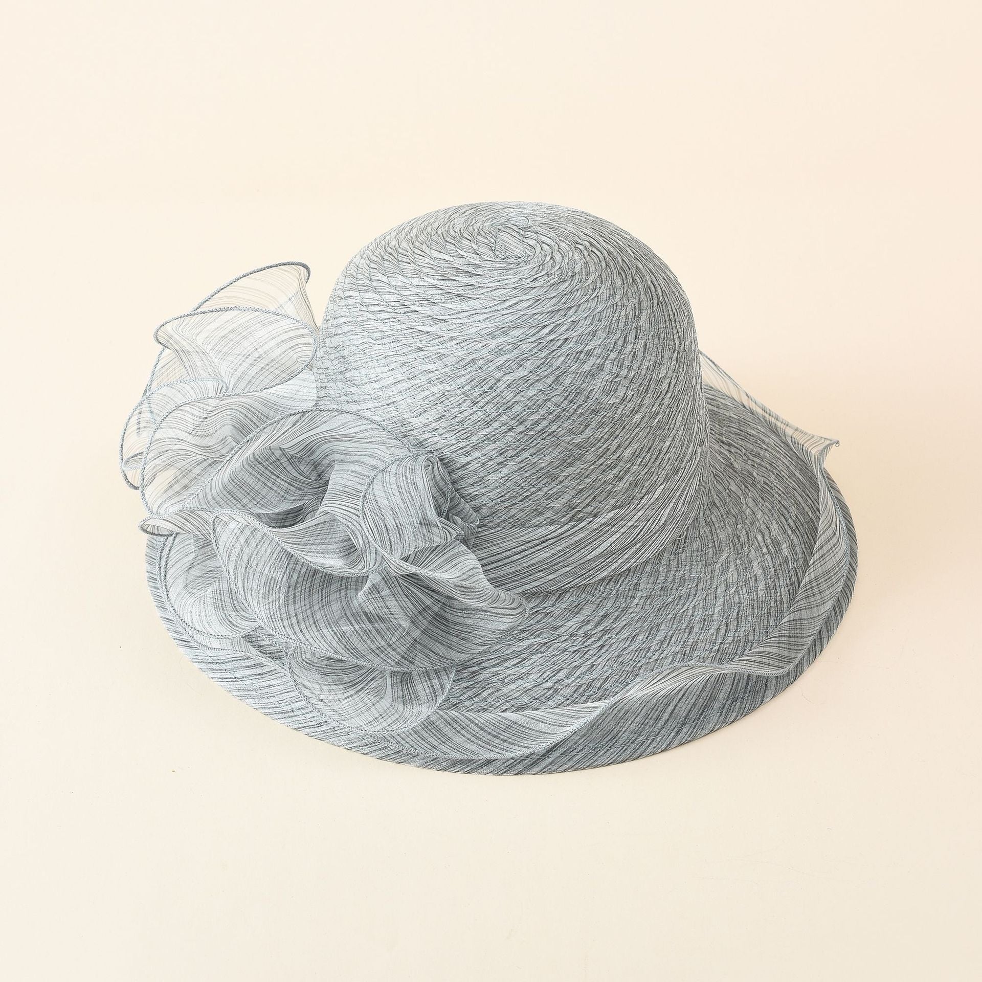 Damen Strohhut mit Dekorativer Rüschenverzierung und Breiter Krempe Heidi-Mode - Image 6