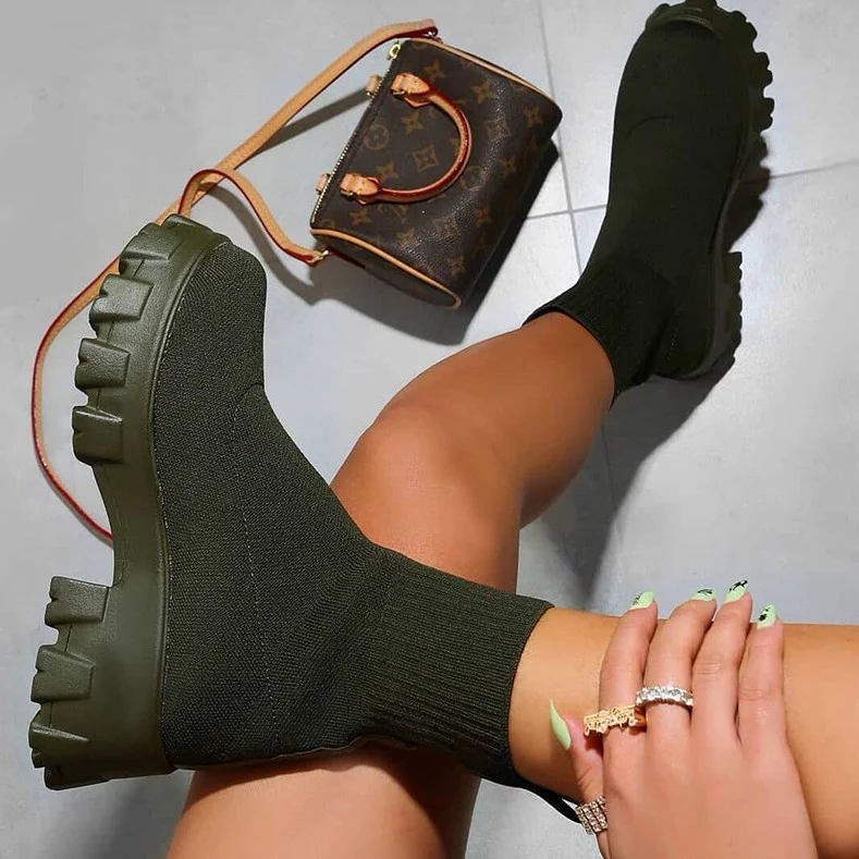 Damen Strumpfstiefel mit dämpfender Sohle und elastischem Knöchelbereich Heidi Mode - Image 2