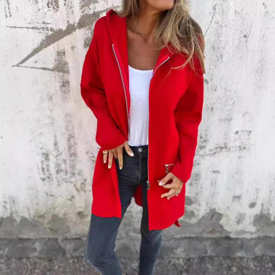 Damen Stylische Gemütliche Jacke mit Kapuze Heidi-Mode - Image 4