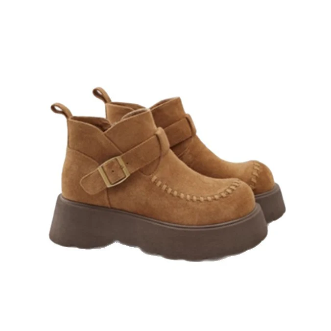 Damen Stylische Plateaustiefel mit modischem Schnallenverschluss Heidi Mode - Image 5