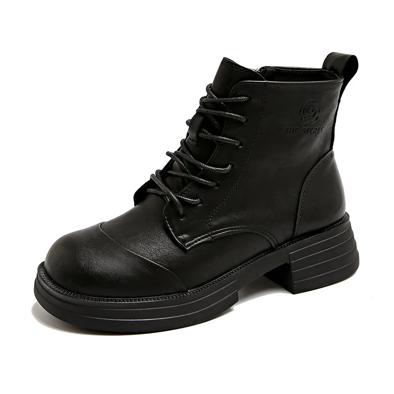 Damen stylische Schnürstiefeletten mit Reißverschluss und robustem Profil Heidi Mode - Image 5