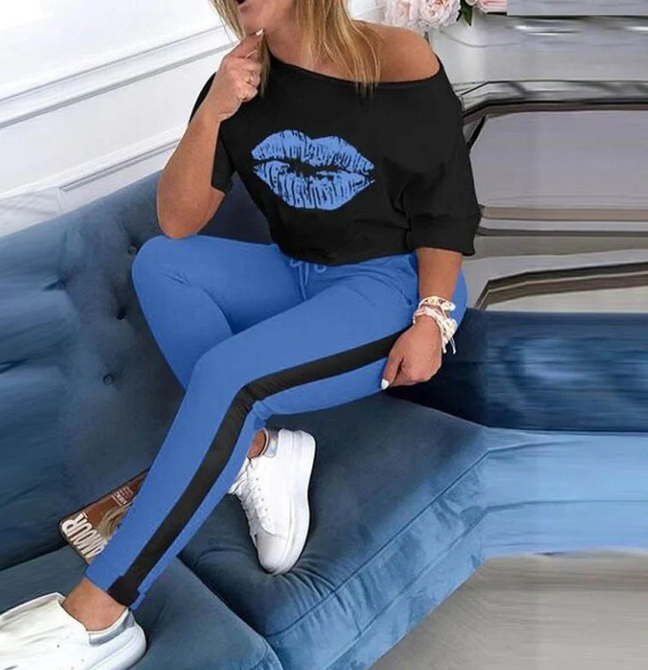 Damen stylisches T-Shirt mit Lippenmotiv Heidi-Mode - Image 4