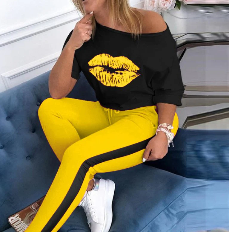 Damen stylisches T-Shirt mit Lippenmotiv Heidi-Mode - Image 5