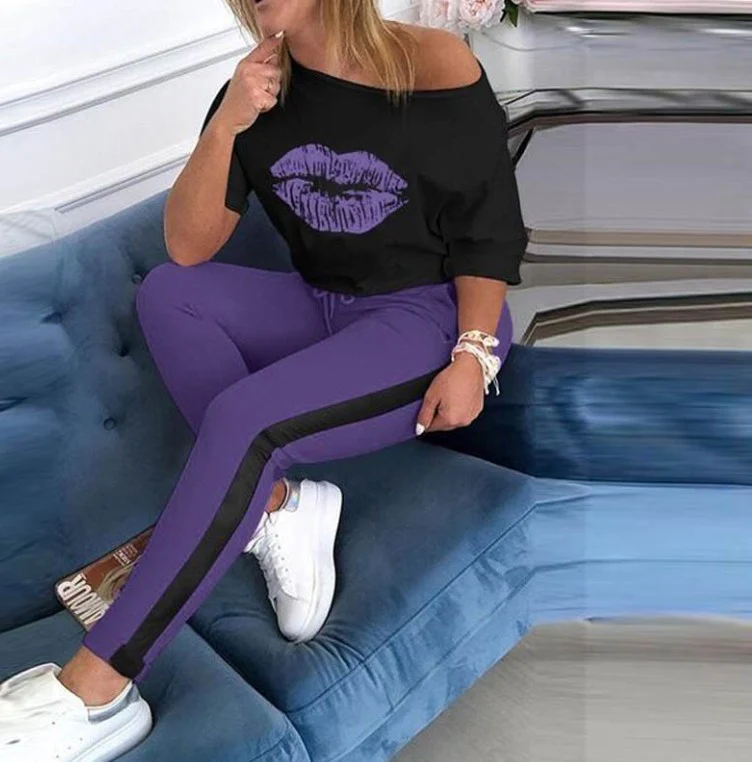 Damen stylisches T-Shirt mit Lippenmotiv Heidi-Mode - Image 9