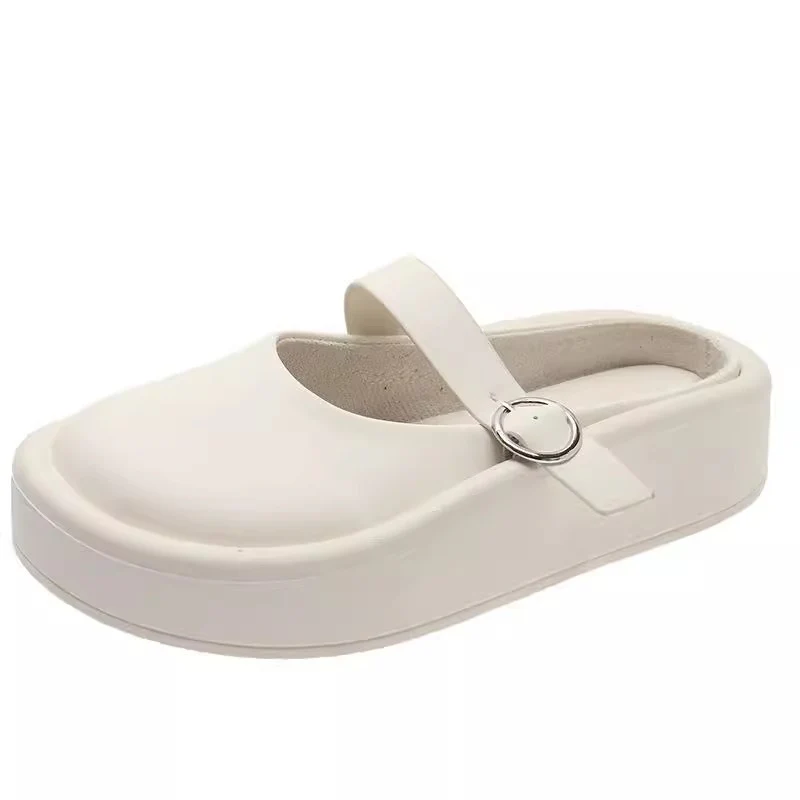 Damen Stylish Plateau-Pantoletten mit verstellbarem Riemen und komfortabler Sohle Heidi Mode - Image 5