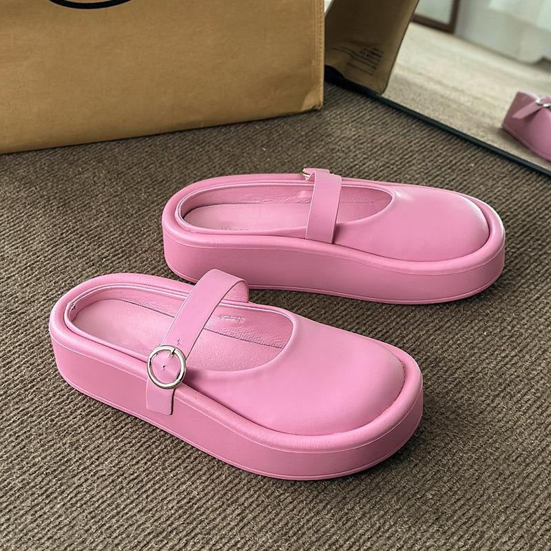 Damen Stylish Plateau-Pantoletten mit verstellbarem Riemen und komfortabler Sohle Heidi Mode - Image 8