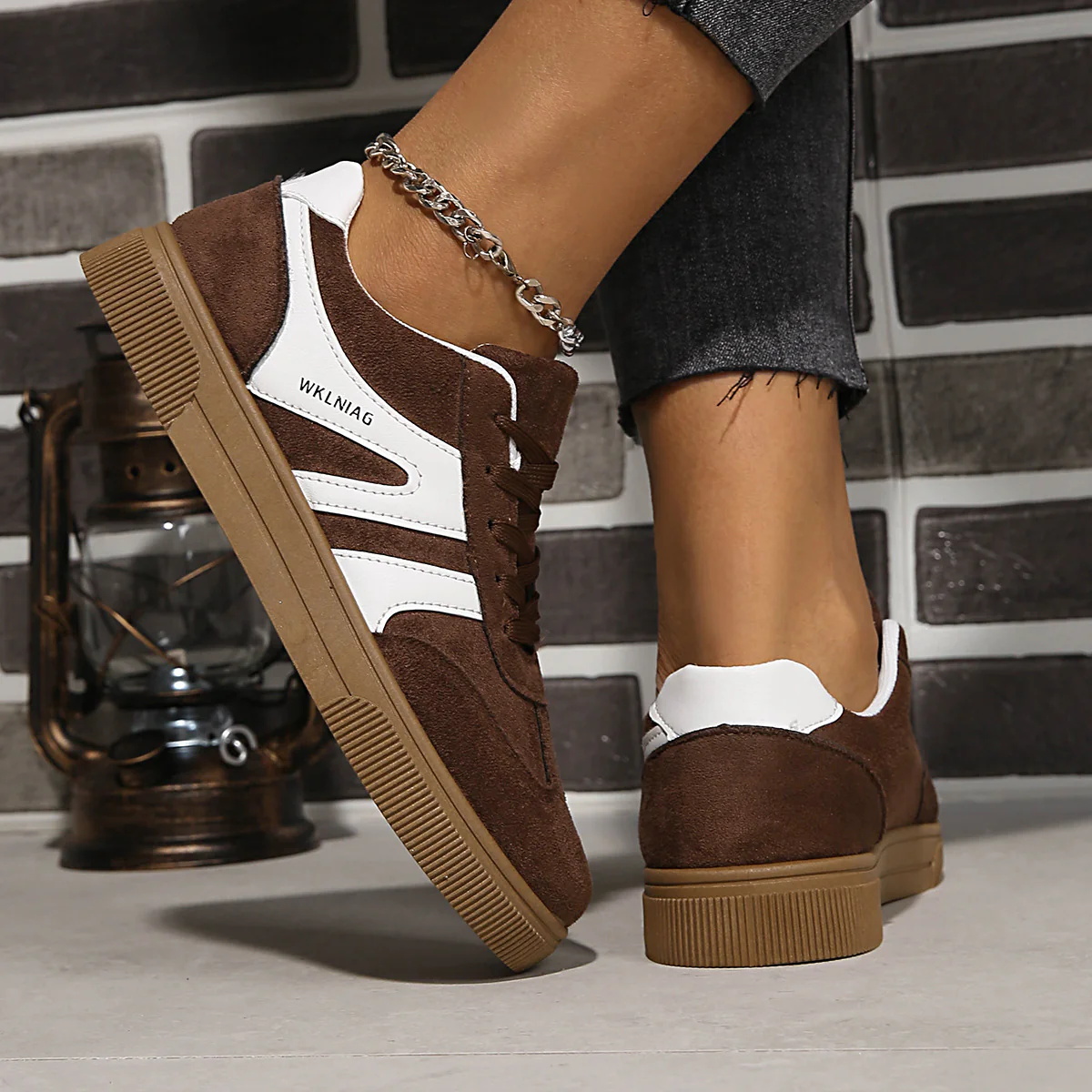 Damen Suede Sneakers im sportlich-modernen Design mit rutschfester Sohle Heidi Mode - Image 3