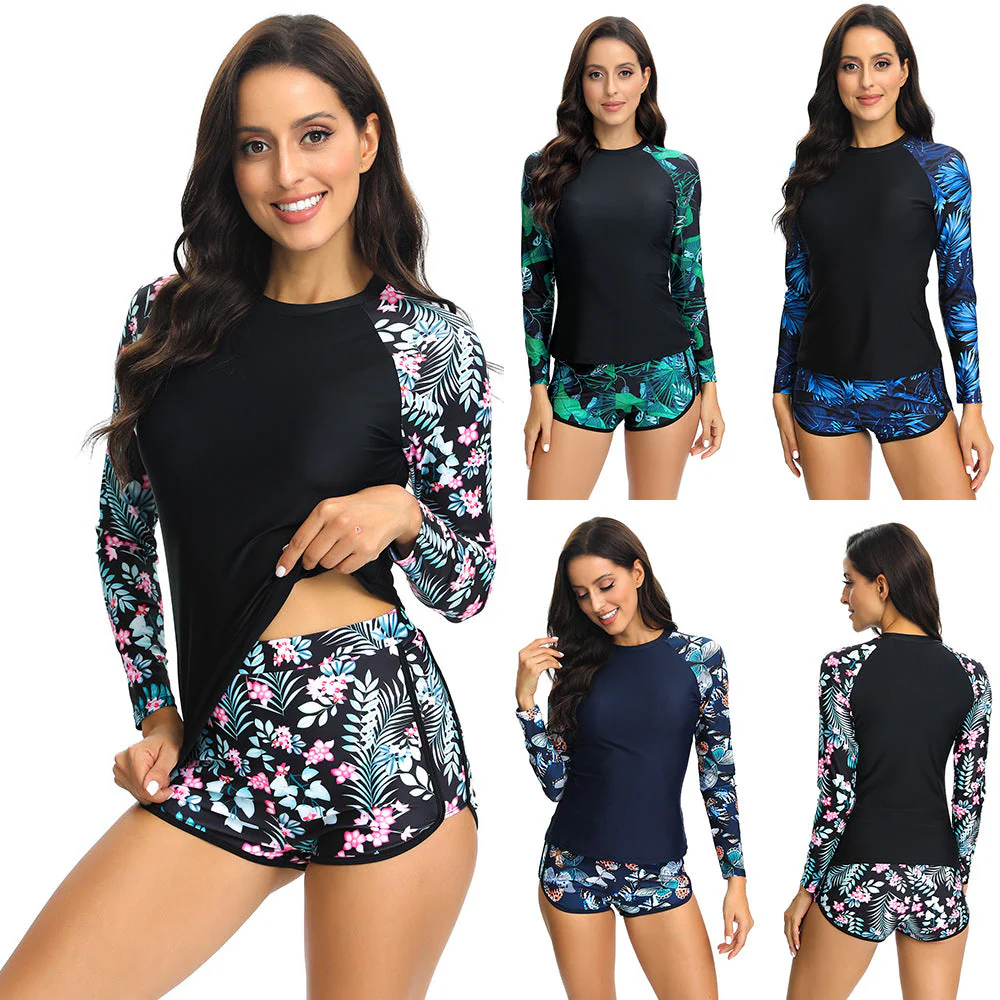 Heidi-Mode | Damen Surfanzug mit Langem Arm und Modischem Floralem Design