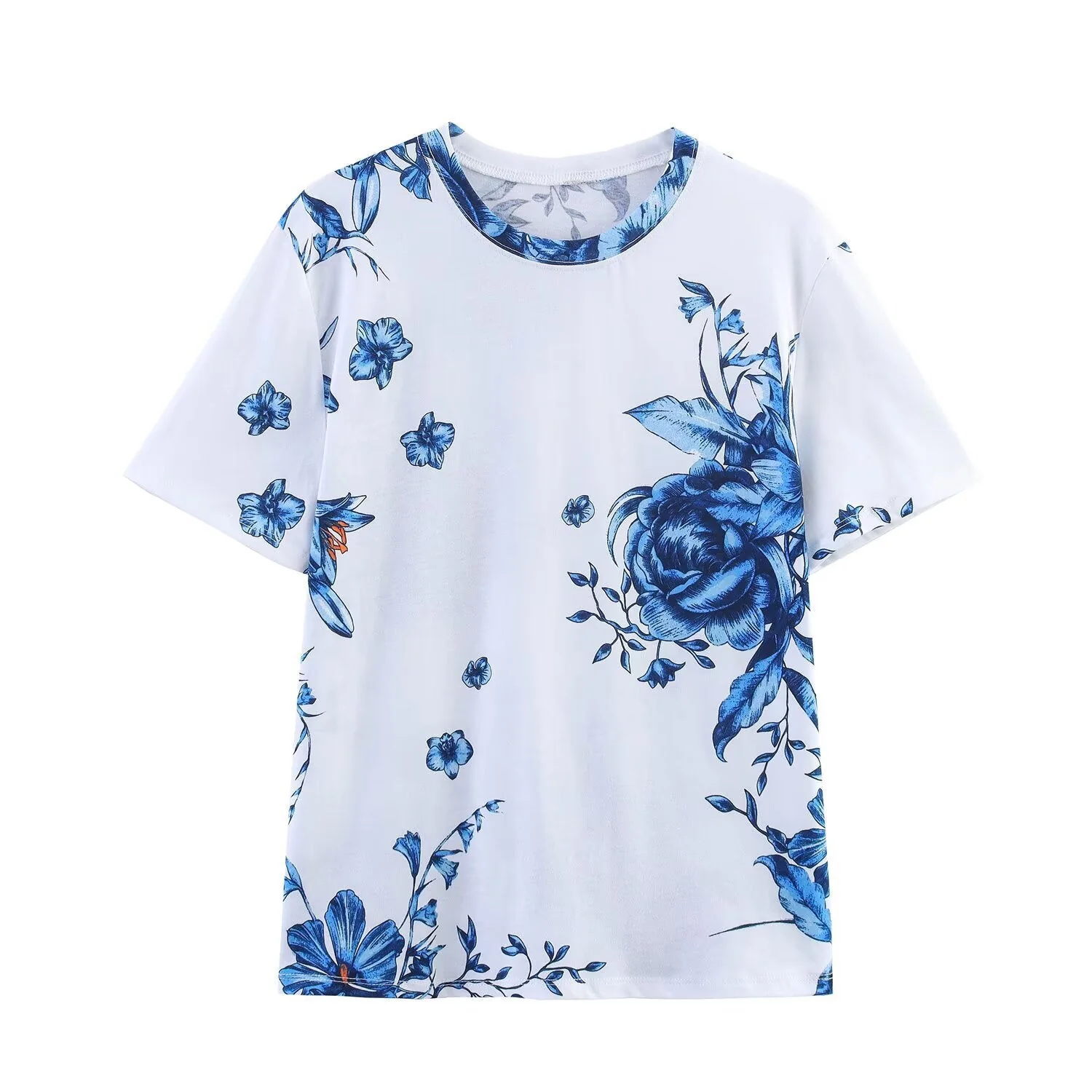 Damen T-Shirt Aus Hochwertiger Baumwolle mit Floralem Print und Lässigem Schnitt Heidi-Mode - Image 3