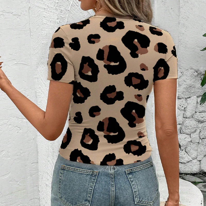 Damen T-Shirt mit Modischem Leoprint und Figurbetonendem Schnitt Heidi-Mode - Image 3