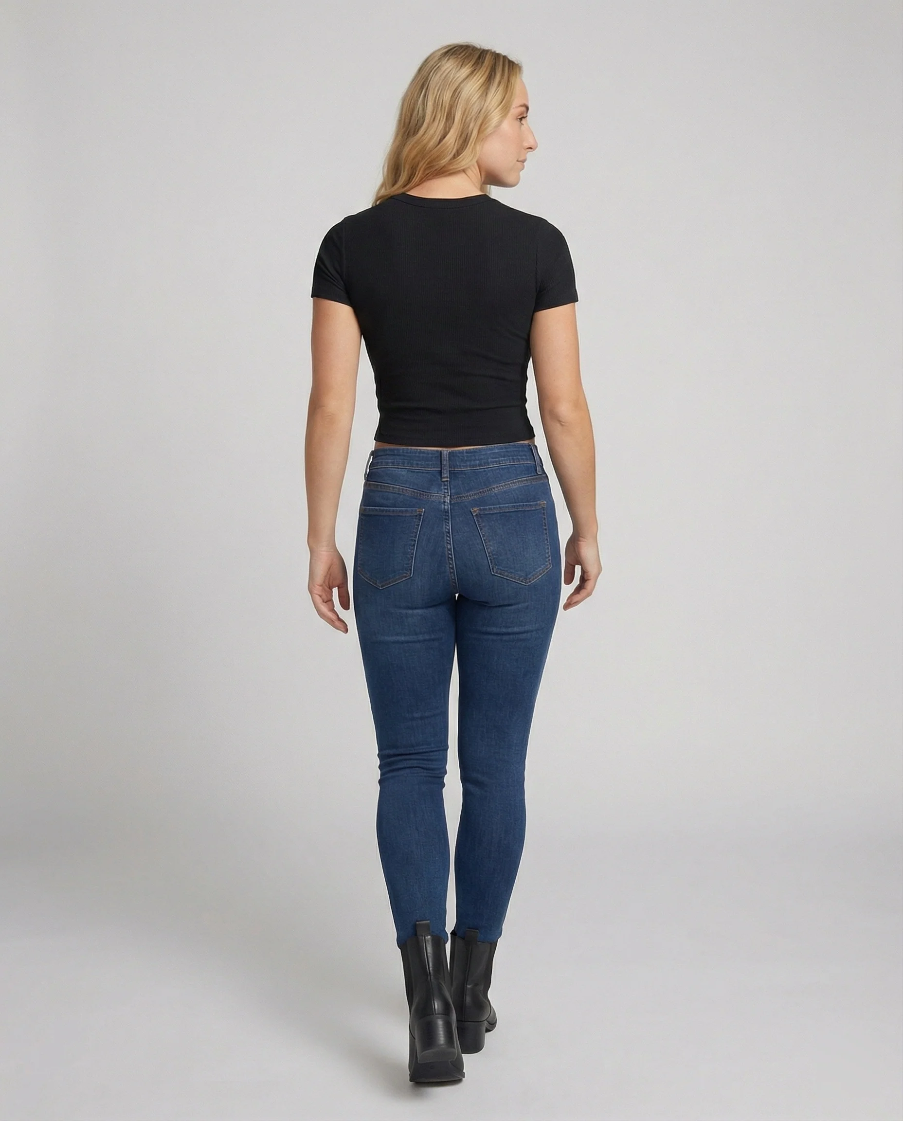 Damen T-Shirt Slim-Fit Elastisch Kurzarm Rundhals Einfarbig Sommer Basic - Image 4