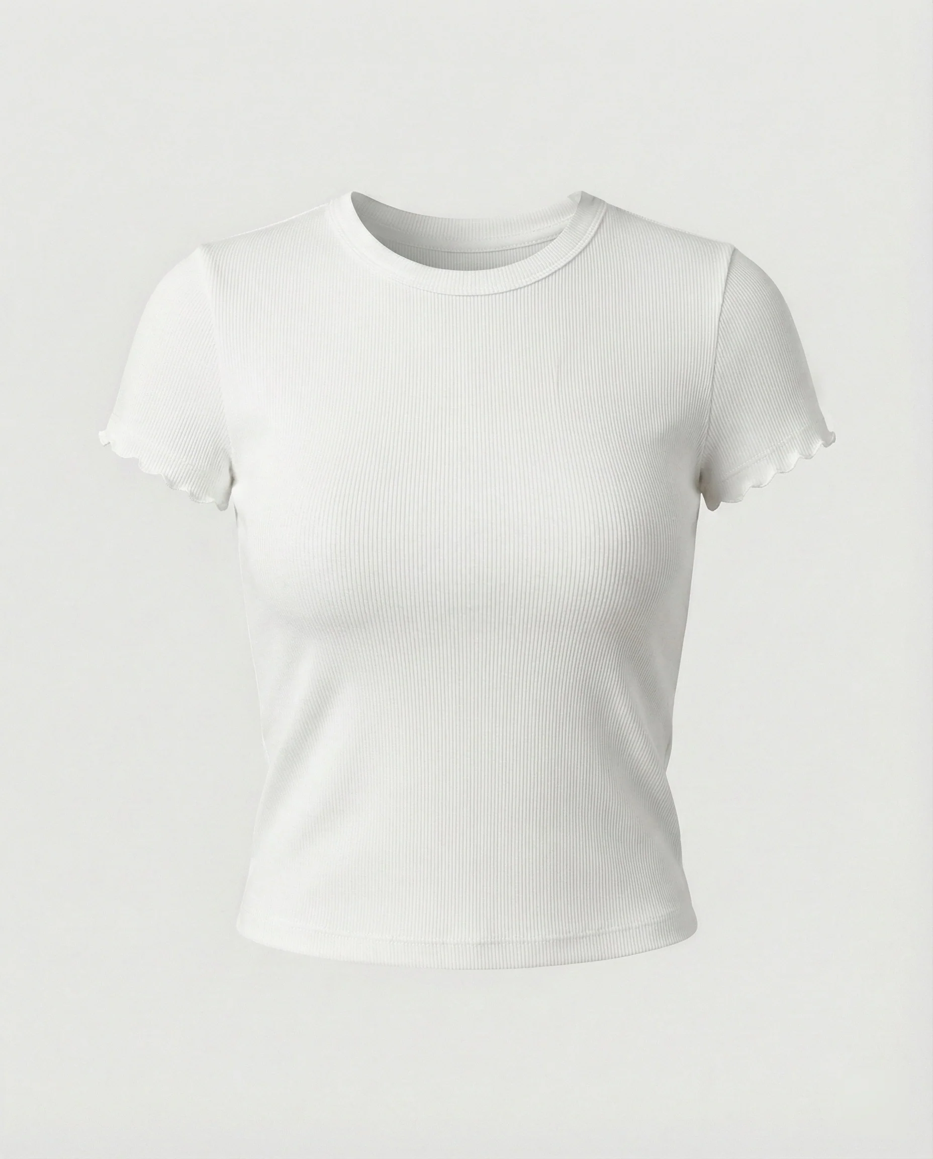 Damen T-Shirt Slim-Fit Elastisch Kurzarm Rundhals Einfarbig Sommer Basic - Image 6