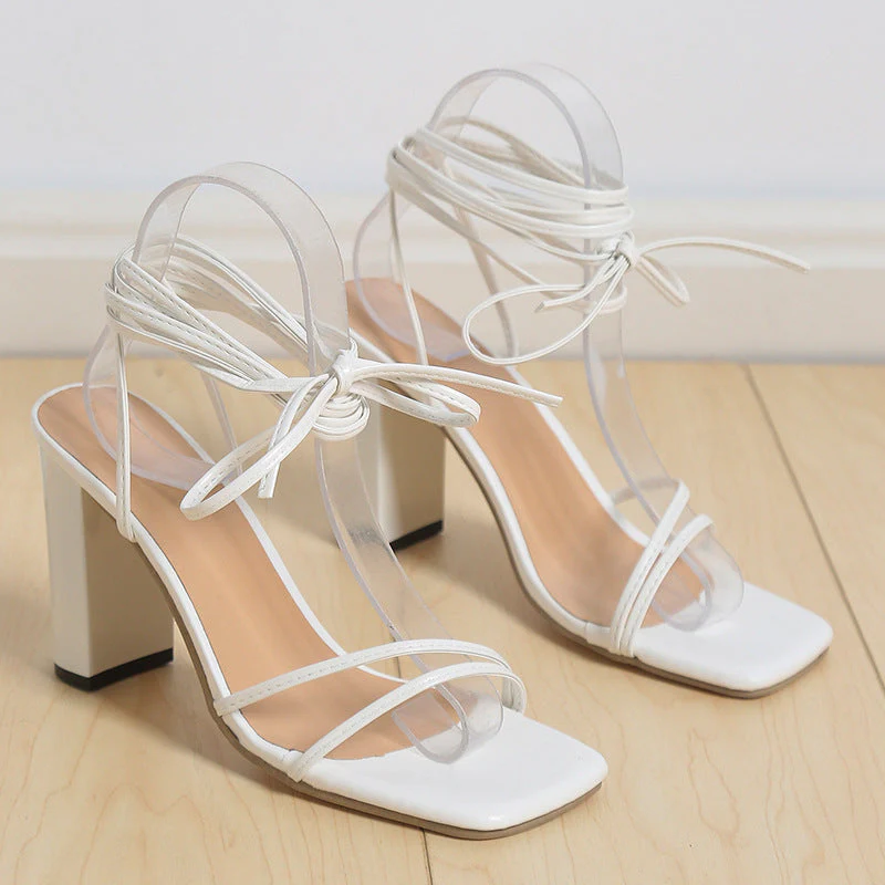 Damen Transparente High-Heel Sandalen mit Modischem Schleifen-Design Heidi-Mode - Image 7