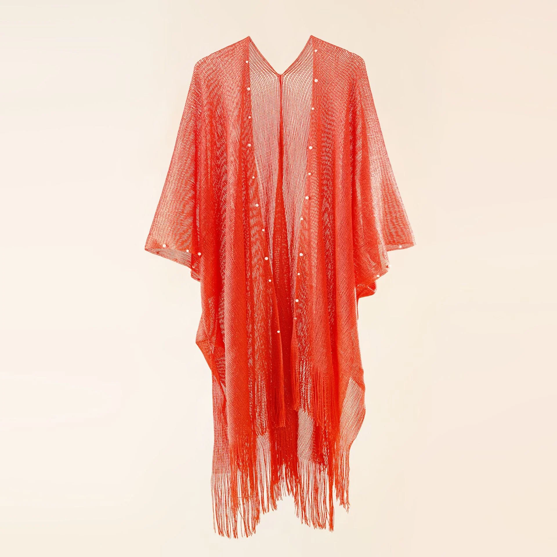 Damen Transparenter Kaftan mit Fransigen Kanten und Elegantem Design Heidi-Mode - Image 11