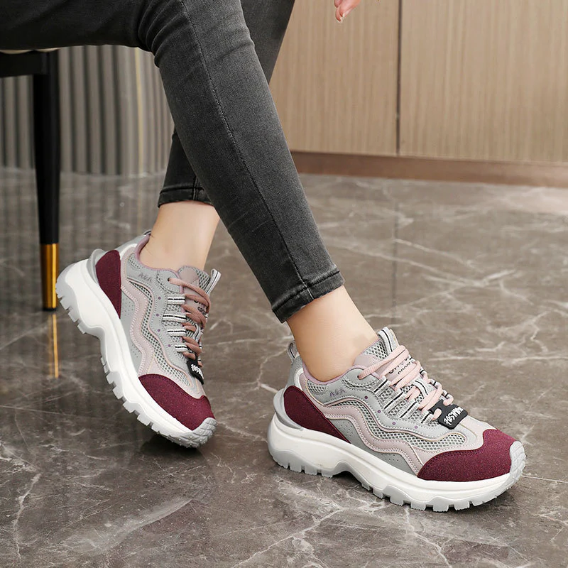 Damen trendige Chunky Sneakers mit atmungsaktivem Mesh und stabiler Sohle Heidi Mode - Image 2
