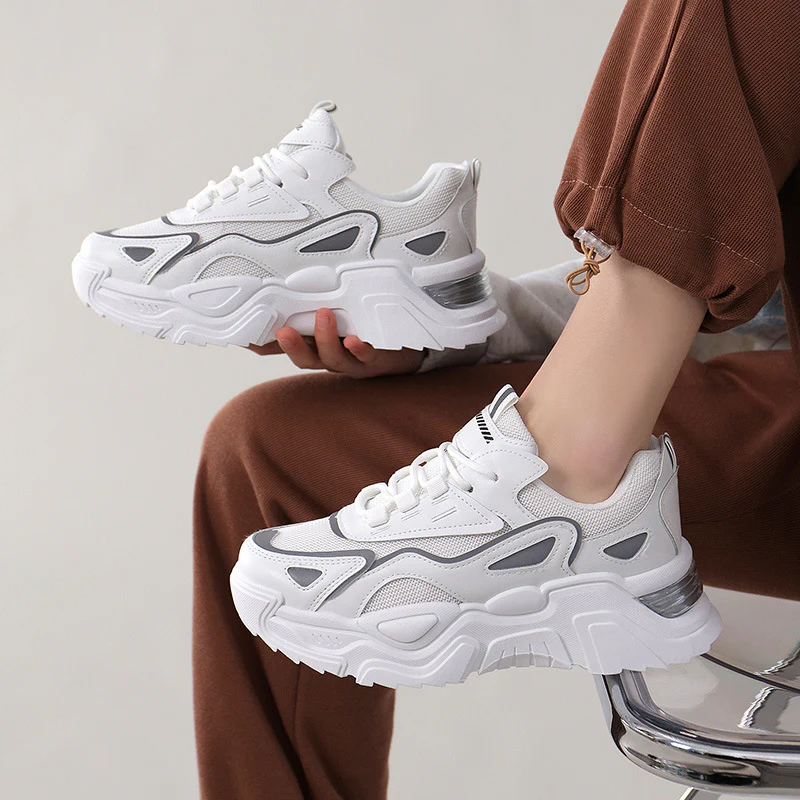 Damen Trendige Chunky Sneakers mit atmungsaktiven Mesh-Einsätzen und dämpfendem Sohlenprofil Heidi Mode - Image 3
